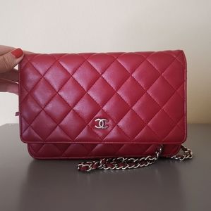 Chanel Wallet on Chain Deep Red Leather Mini Bag